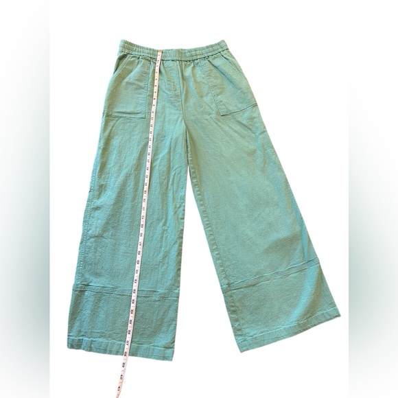Anthropologie FRNCH Kellyn Woven Wide Leg Pant Turquoise Size Large - Picture 4 of 12